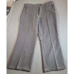 Vintage Haband Men’s 38S Stretch Polyester Pleated Gray Slacks Pants
